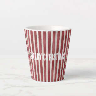 Tasse Latte Rayures crème rouge de Noël