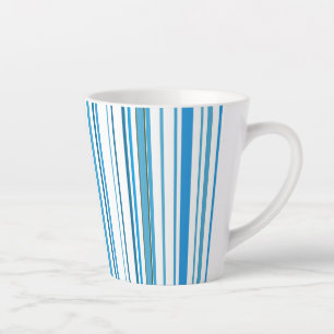 Tasse Latte Rayures de couleur de plage bleue