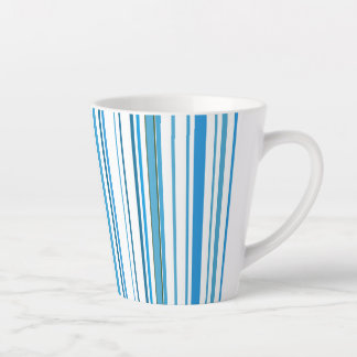 Tasse Latte Rayures de couleur de plage bleue