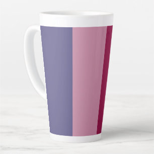 Tasse Latte Rayures de couleurs violettes