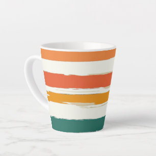 Tasse Latte Rayures horizontales abstraites peintes à la bross
