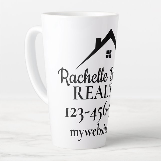 Tasse Latte Real Estate Marketing Custom Realtor (Angle gauche)