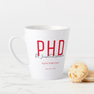 Tasse Latte Red Black Name Keepsaké Doctorat