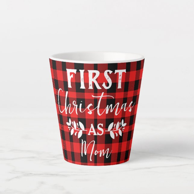 Tasse Latte Red Buffalo premier Noël en maman Noël (Devant)