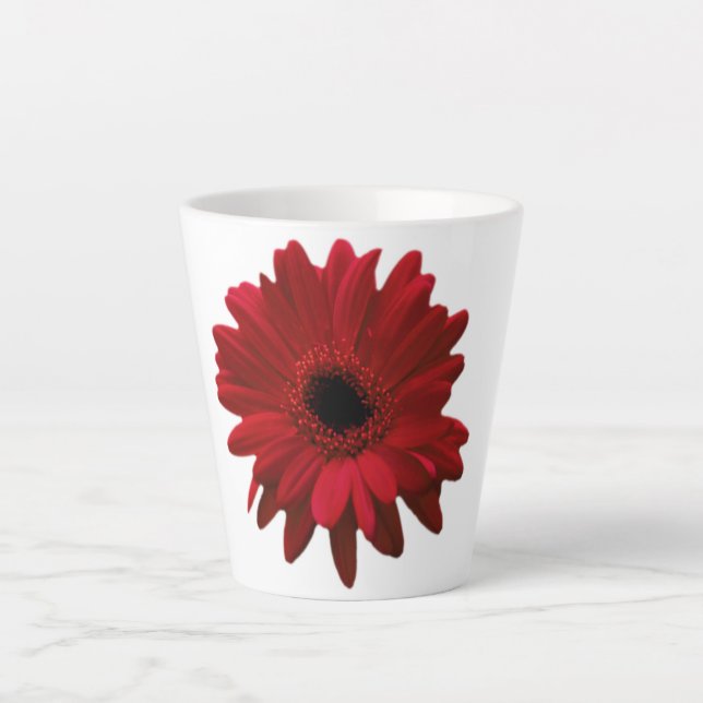 Tasse Latte Red Gerbera Daisy Fête des Mères (Devant)