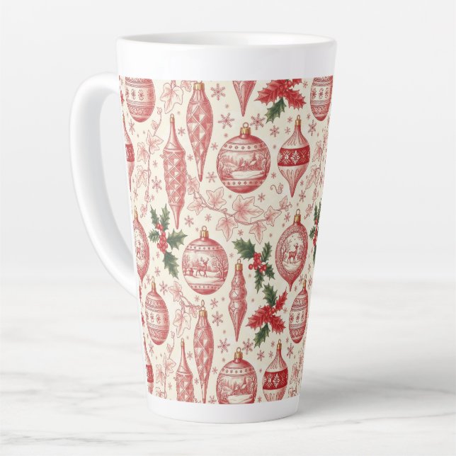 Tasse Latte Red Toile Chinoiserie Christmas Ornaments (Angle gauche)