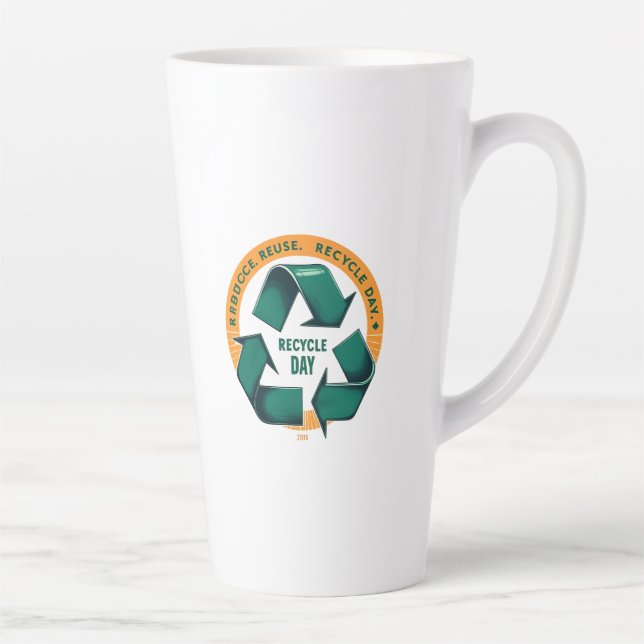 Tasse Latte Reduce Reuse Recycle Eco Tee (Droite)