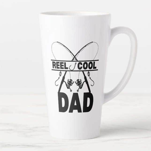 Tasse Latte Reel Cool Papa Pêche Tee (Droite)