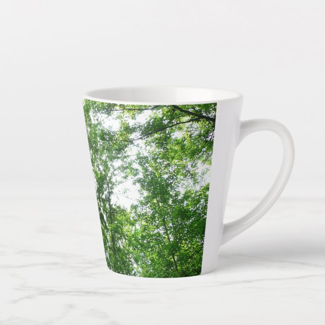Tasse Latte Regard sur les arbres d'été (Droite)