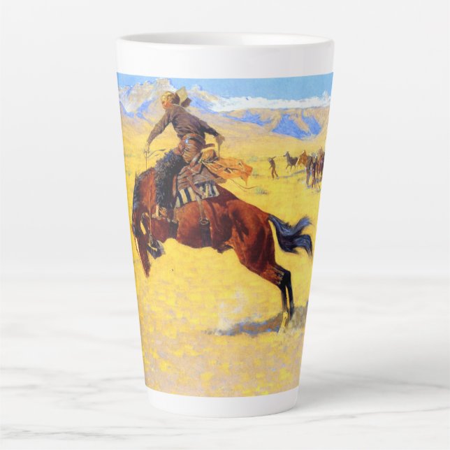 Tasse Latte Remington Old West Horse et Cowboy (Devant)