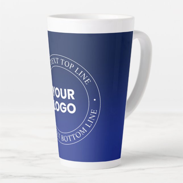 Tasse Latte Remplacement et texte faciles du logo | Dégradé bl (Angle droit)