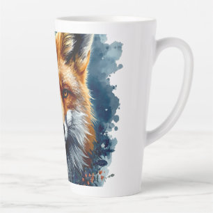 Tasse Latte Renard Aesthetic Lune Forestière Aquarelle