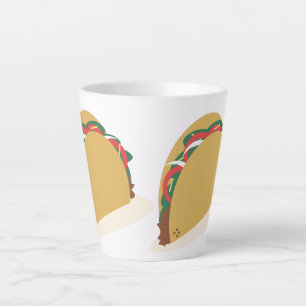 Tasse Latte Restaurant Isomtric Tacos Shell
