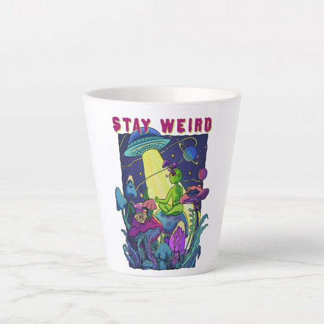 Tasse Latte Rester bizarre UFO psychédélique (Devant)