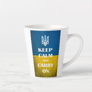 Tasse Latte Restez calme et continuez votre trident emblème uk