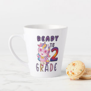 Tasse Latte Retour À L'École, Prêt À La 2Ème Année