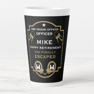 Tasse Latte Retraite de l'agent pénitentiaire HMP