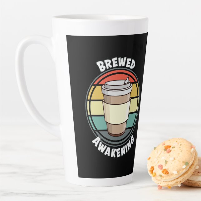 Tasse Latte Rétro Brûlé éveil à chaud pour aller (En situation)