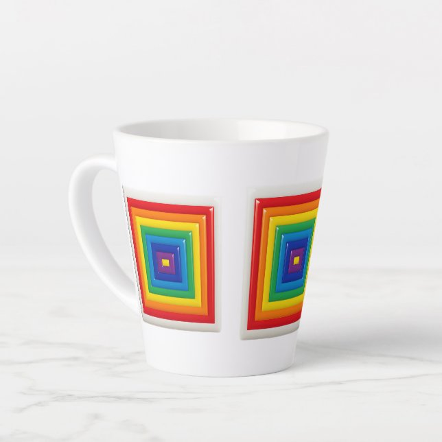 Tasse Latte Retro Geometric Color Block (Angle gauche)