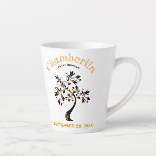 Tasse Latte Retrouvailles en famille Tendance Orange Arbre Flo