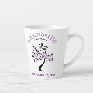 Tasse Latte Retrouvailles familiales Lumières florales violett