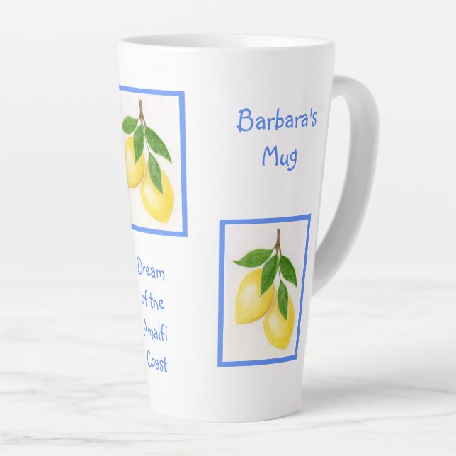 Tasse Latte Rêve de la côte amalfitaine CUSTOM (Angle droit)