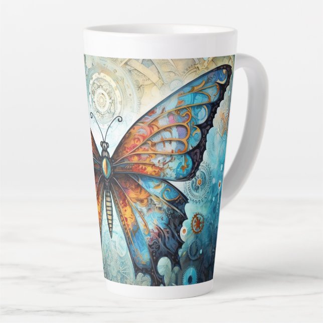 Tasse Latte Rêve de papillon mécanique (Angle droit)