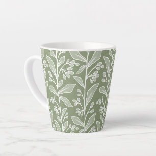 Tasse Latte Rêverie Botanique Délicate L6f Grandes Plantes Bla