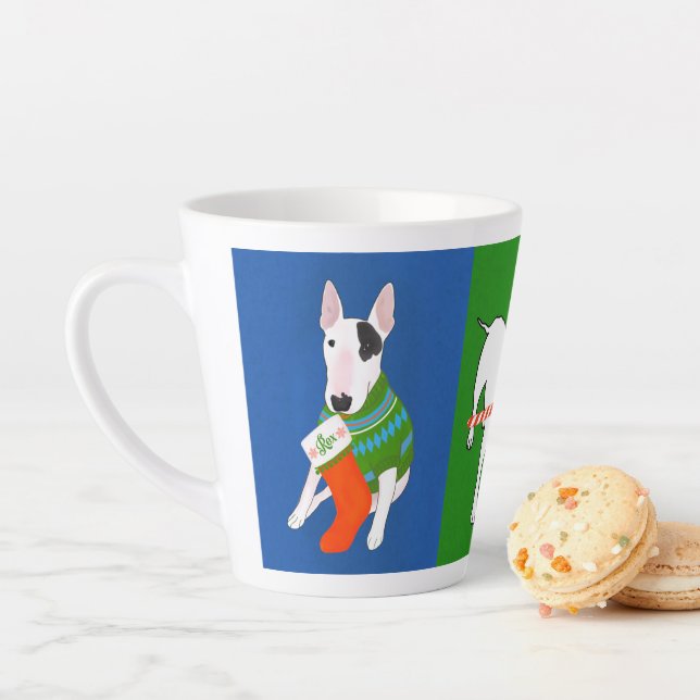 Tasse Latte Rex La TV Terrier Musique de Noël (En situation)