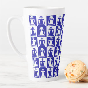 Tasse Latte Riverside Raincross À damiers Blue Design
