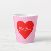 Romantique Coeur Rouge Pastel Rose Personnalisé