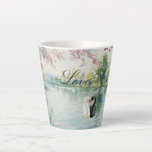 Tasse Latte Romantique Swans Lake Amour