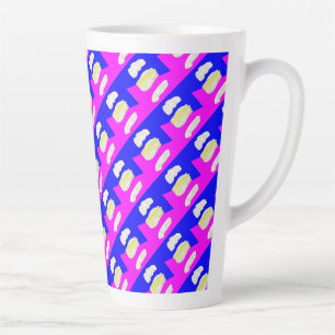 TASSE LATTE ROSE ART ABSTRAIT ET BLEU ROYAL