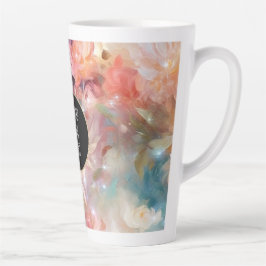 Tasse Latte Rose Blush Peach Orange Floral