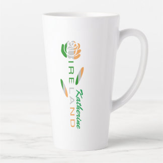 Tasse Latte Rose du drapeau irlandais Personnalisé Grand