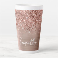 Rose Gold Pailleté Brillante Nom Glam