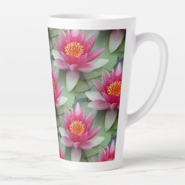 Tasse Latte Rose Lotus Water Lily (Droite)
