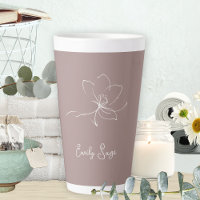 Rose Poussiéreux Art Linéaire Floral Minimaliste Z