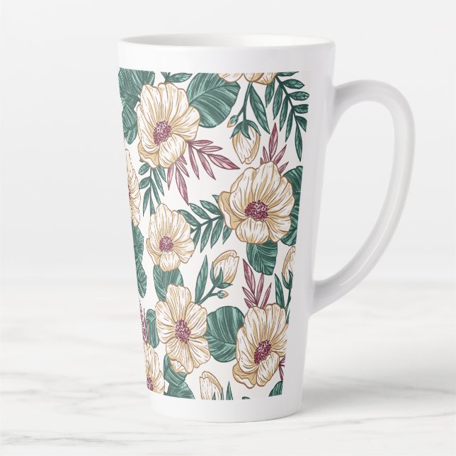 Tasse Latte Roses (Droite)