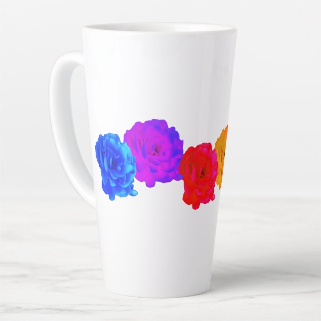 Tasse Latte Roses arc-en-ciel (Angle gauche)
