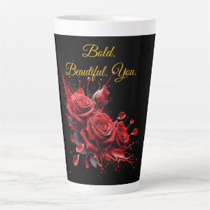 Tasse Latte Roses en fleur - Anniversaire élégant