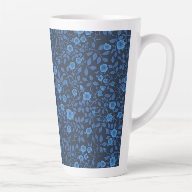 Tasse Latte Roses sauvages en bleu (Droite)