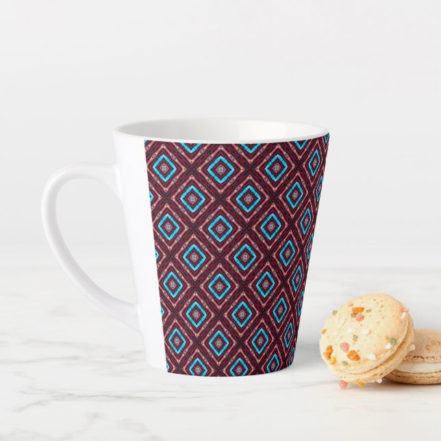 Tasse Latte Rouge avec diamant bleu (En situation)