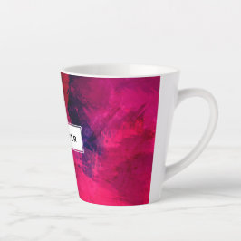 Tasse Latte Rouge foncé et violet Gras & Abstrait moderne
