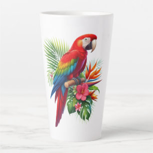 Tasse Latte Rouge macaw tropical floral