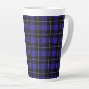 Tasse Latte Royal Blue Black Plaid