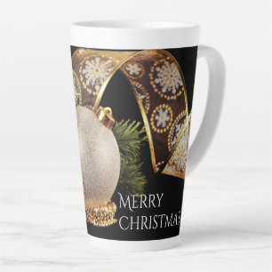 Tasse Latte Ruban d'ornement, À feuillage persistant et or