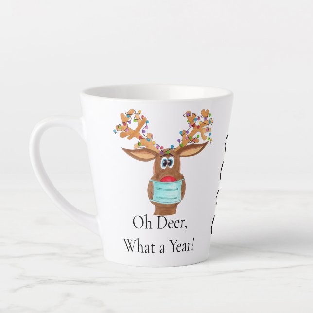 Tasse Latte Rudolph le renne masqué du visage (Gauche)
