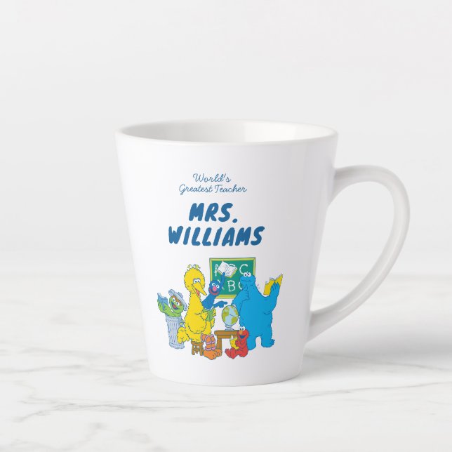 Tasse Latte Rue Sésame | Le plus grand enseignant du monde (Droite)