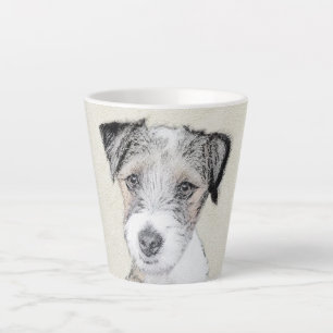 Tasse Latte Russell Terrier Peinture rugueuse - Art Chien orig